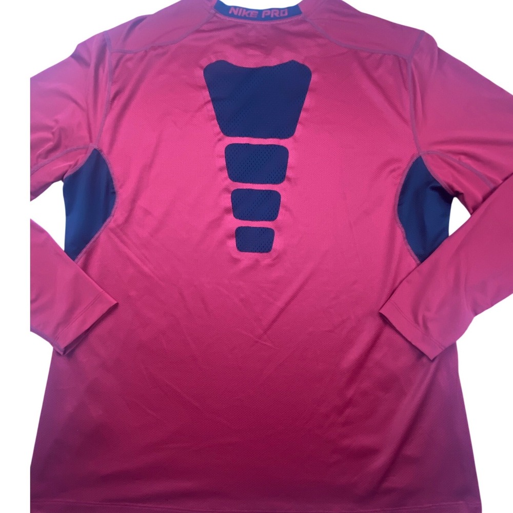 Nike Pro Mens XXL Red Black Long Sleeve Compression Shirt Nike FIT 356864-648 - Picture 10 of 11